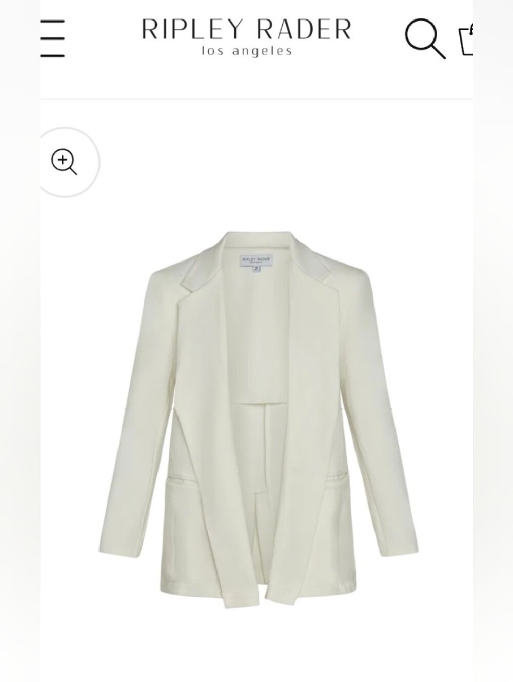 NWT/Ripley Rader Off-White Ponte Knit Oversized Blazer Small
